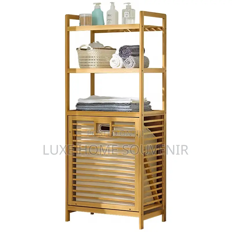 3 Tier Bamboo Shelf / Bamboo Lundry Basket
