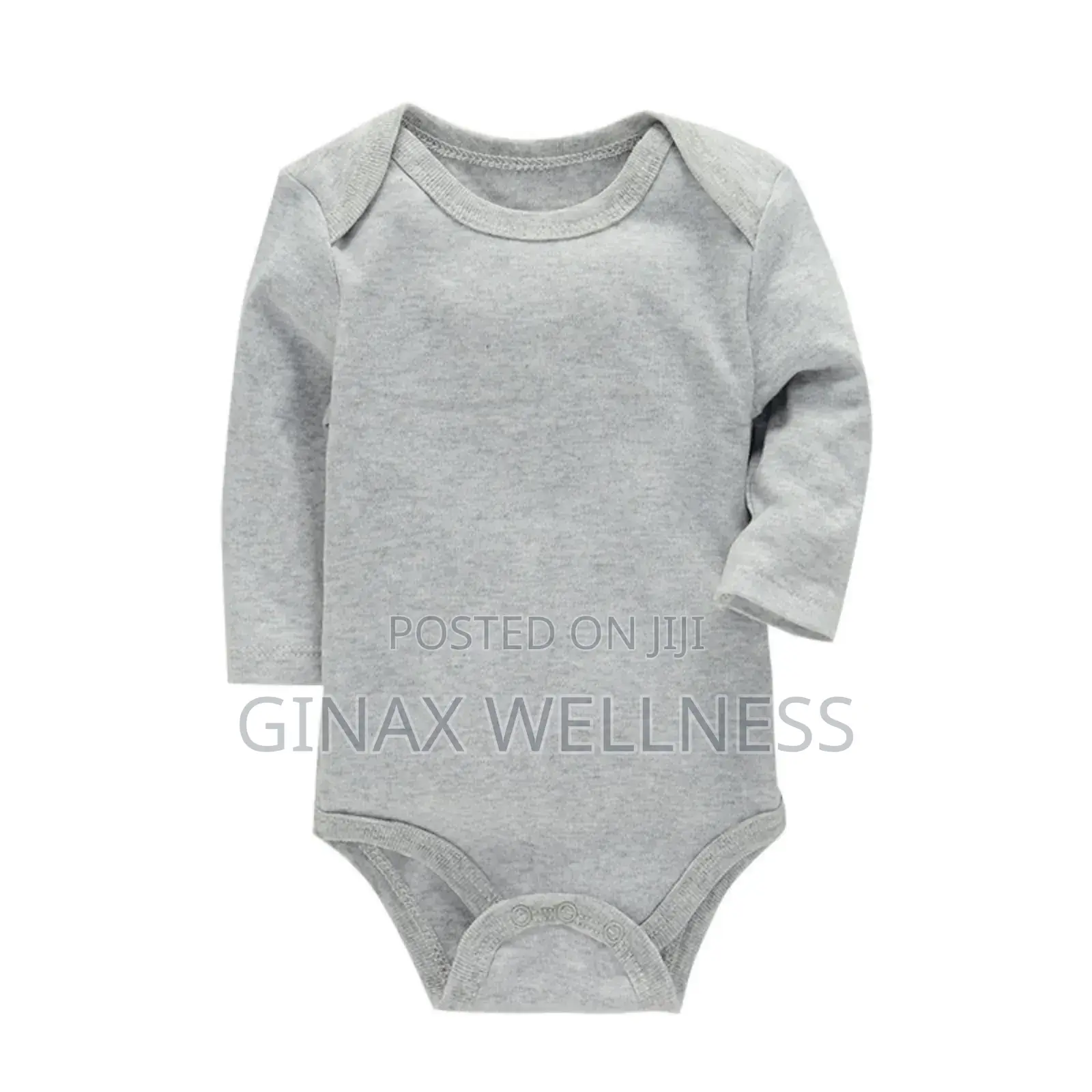 Plain Long-Sleeve Baby Bodysuit (For 0-12 Months Old)