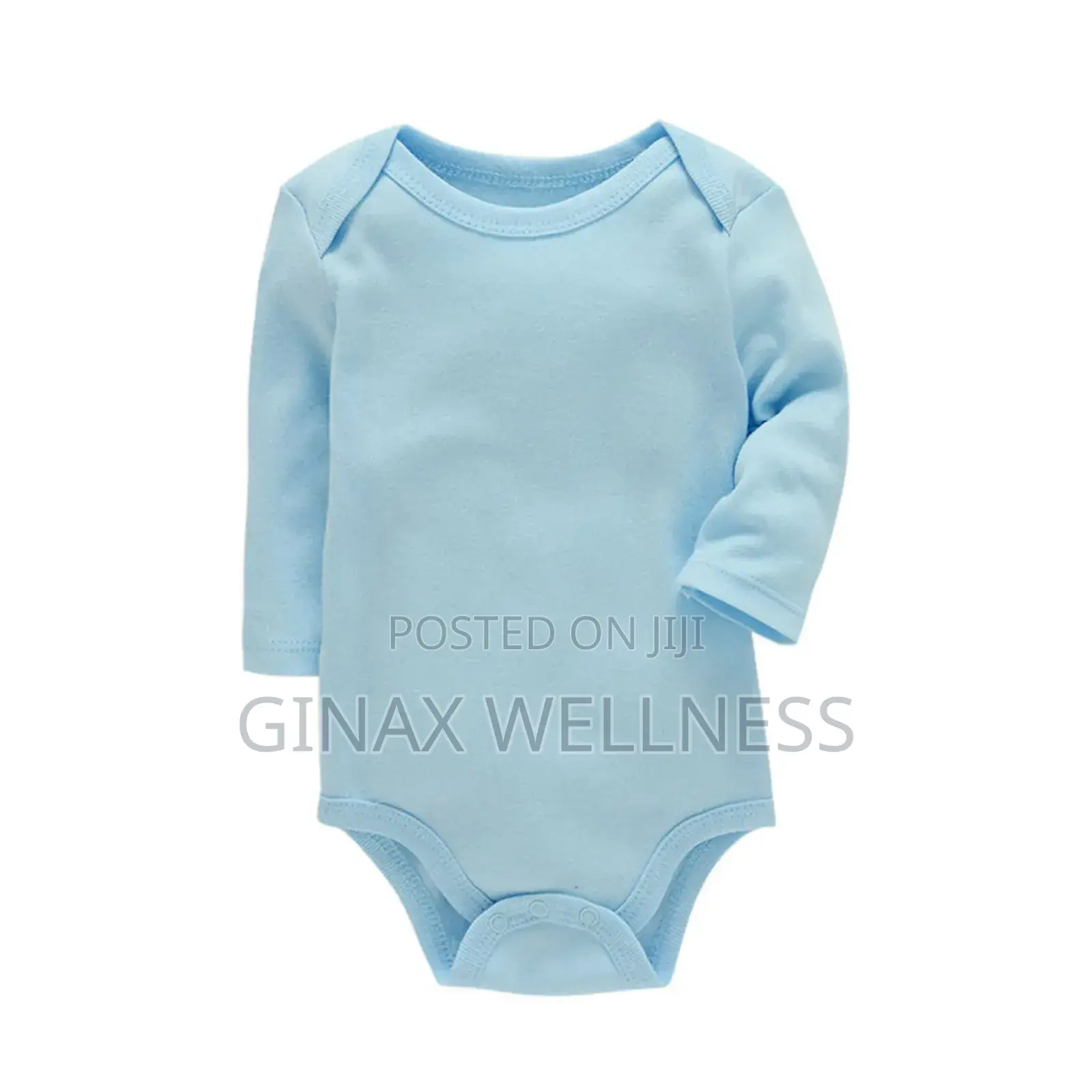Plain Long-Sleeve Baby Bodysuit (For 0-12 Months Old)