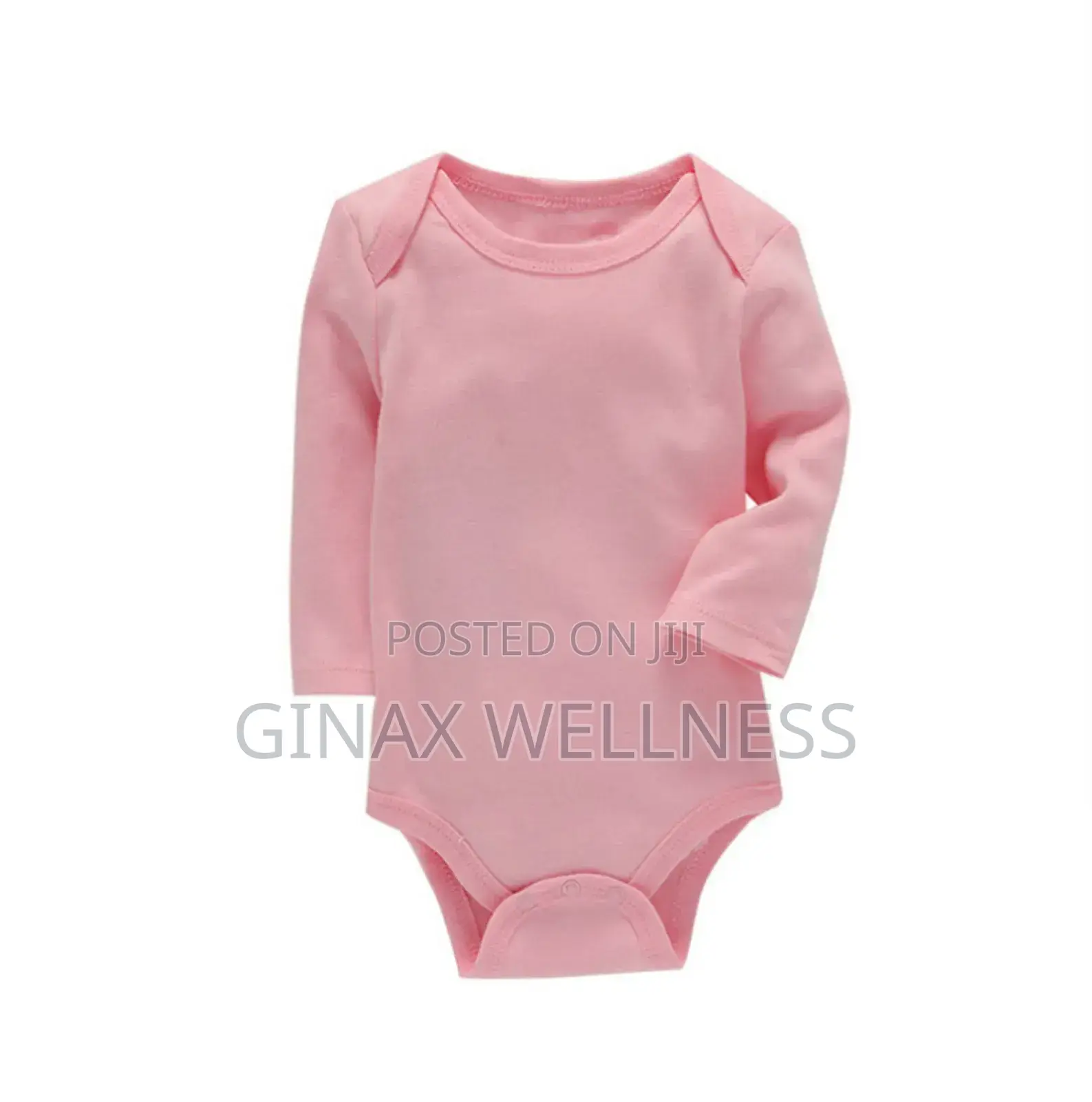 Plain Long-Sleeve Baby Bodysuit (For 0-12 Months Old)