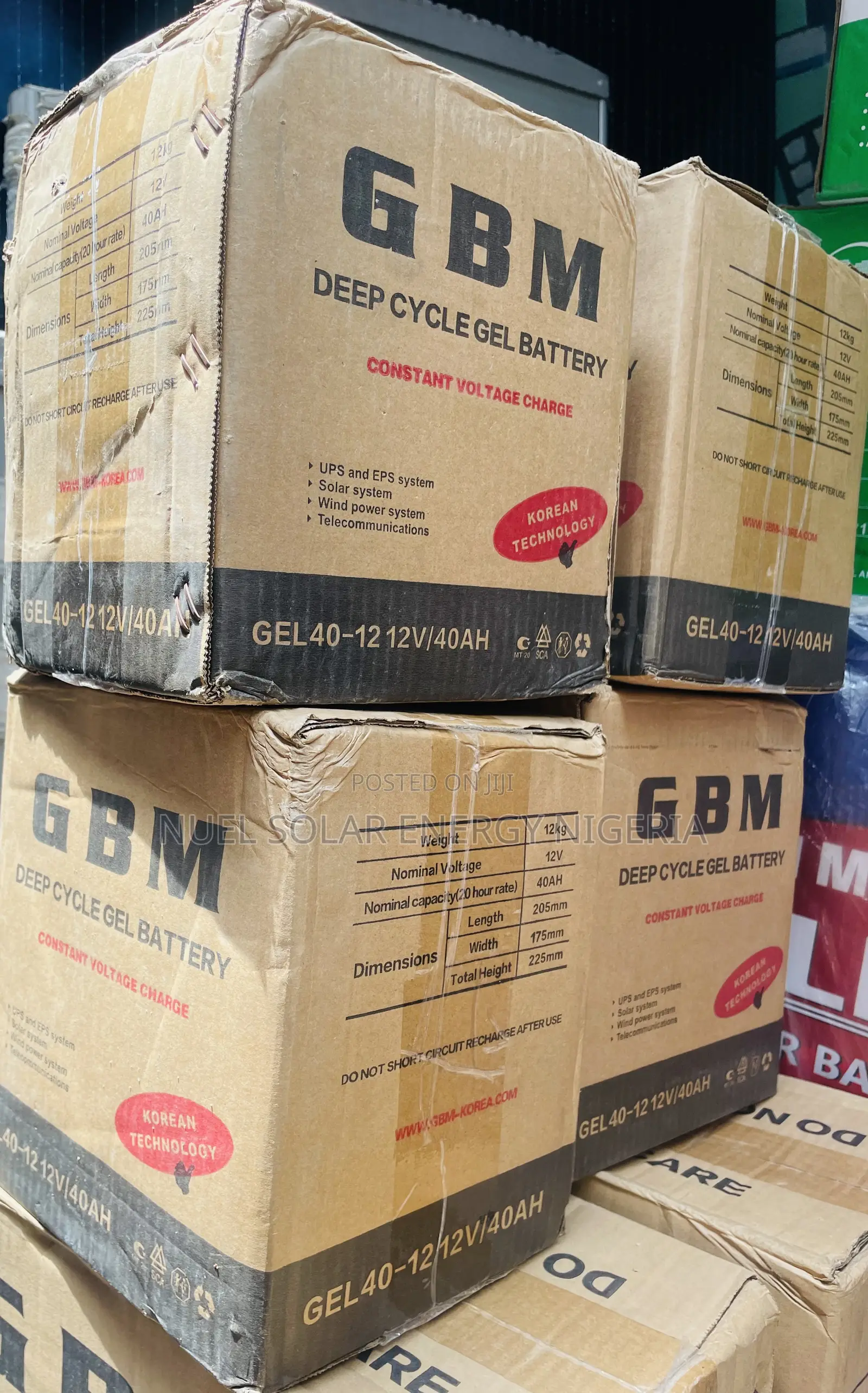 GBM 12v 40ah Deep Cycle Gel Battery