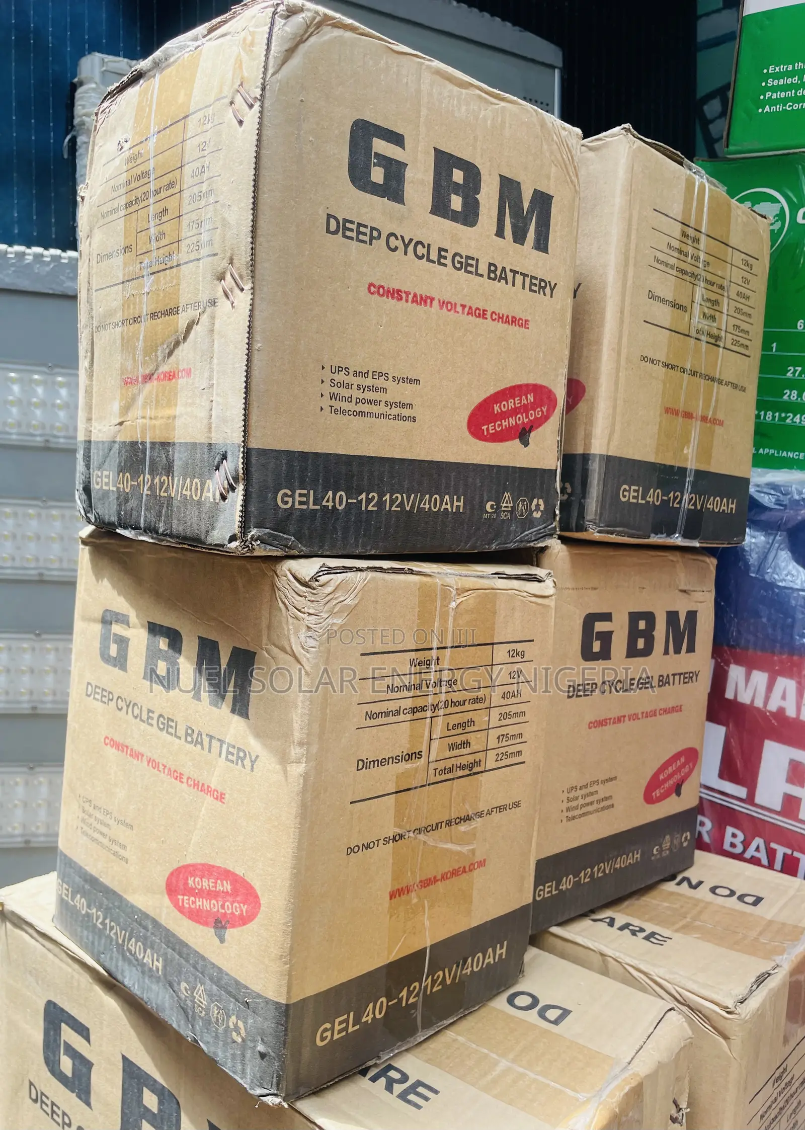 GBM 12v 40ah Deep Cycle Gel Battery