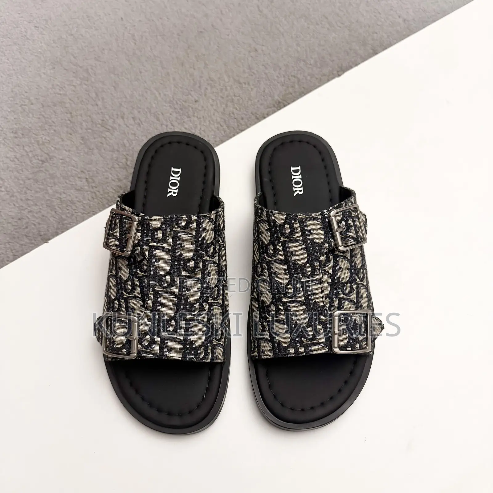 Original Dior Matured Leather Slippers For Men
