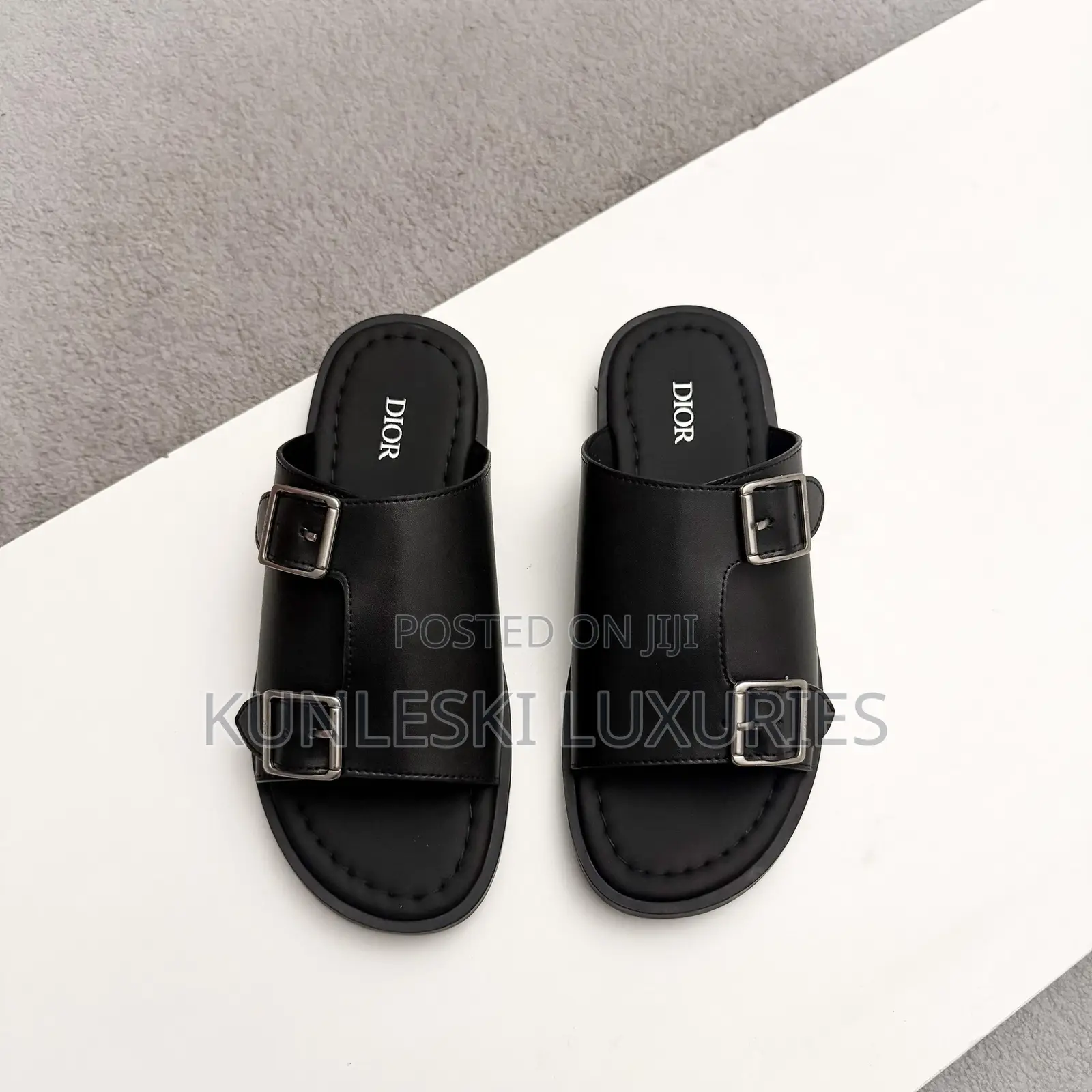 Original Dior Matured Leather Slippers For Men