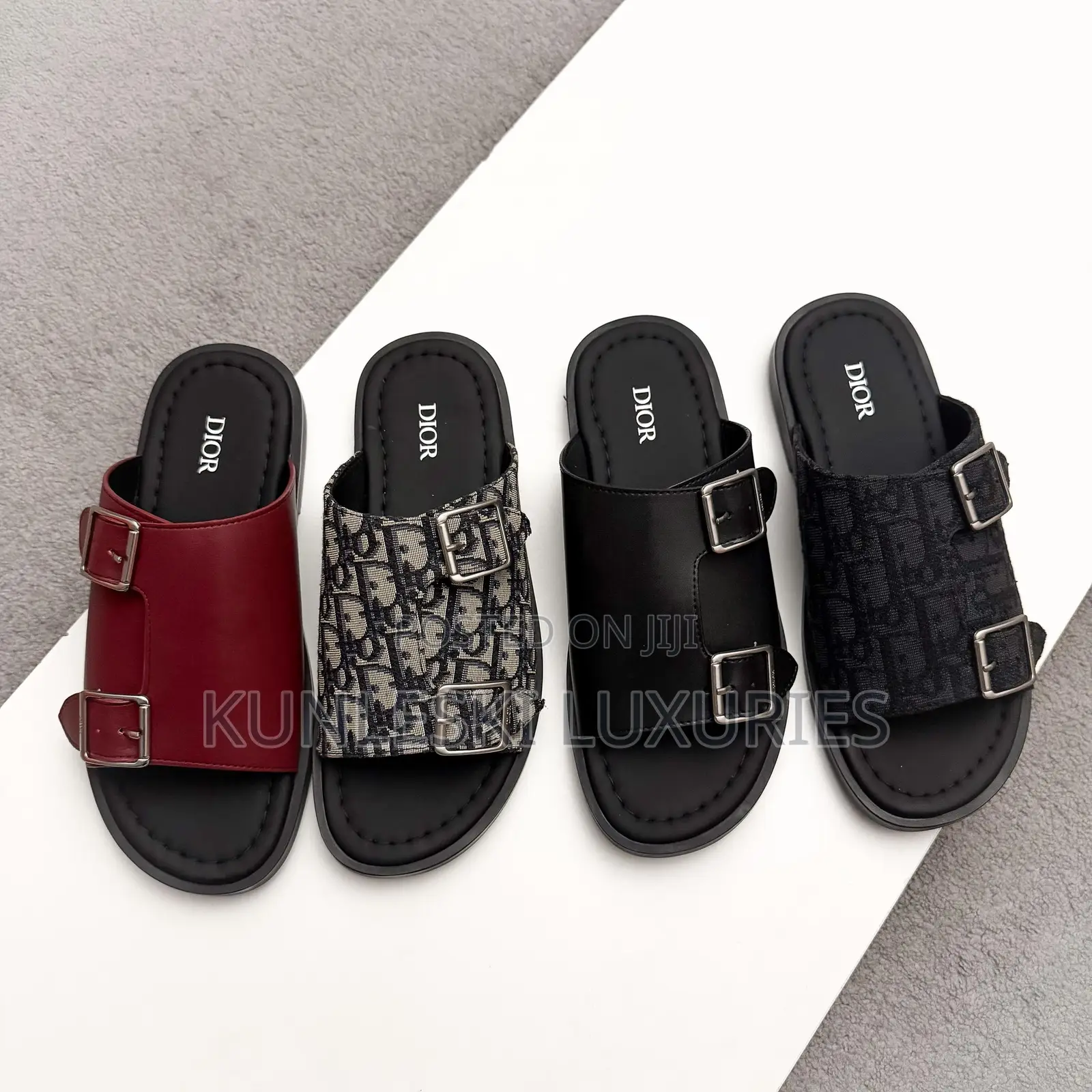 Original Dior Matured Leather Slippers For Men