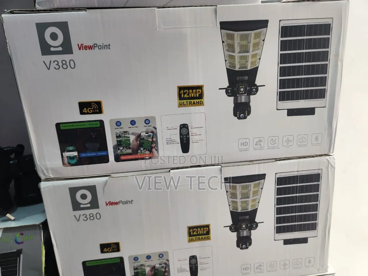 4g Solar Street Light With Triple Lens Camera V380