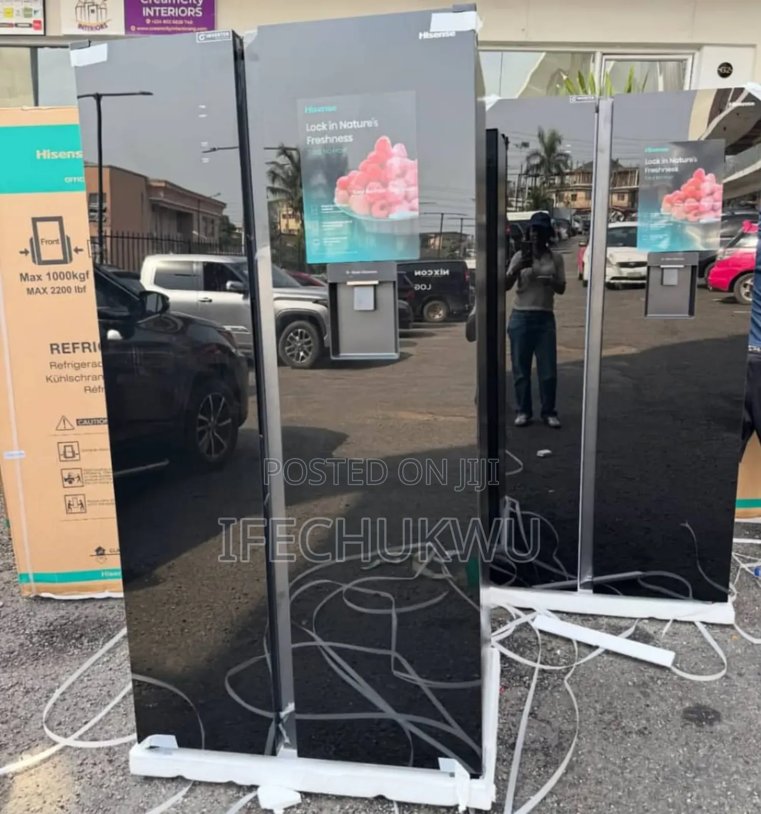 Original Hisense Side by Side Inverter Mirror Glass Fridge Freezer