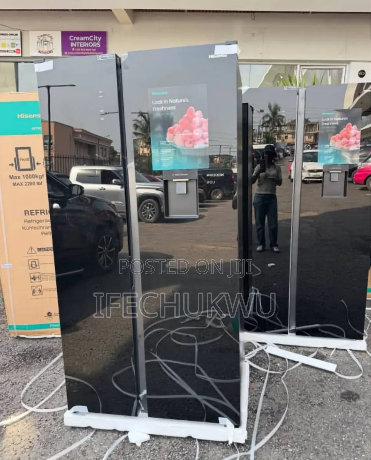 Original Hisense Side by Side Inverter Mirror Glass Fridge Freezer
