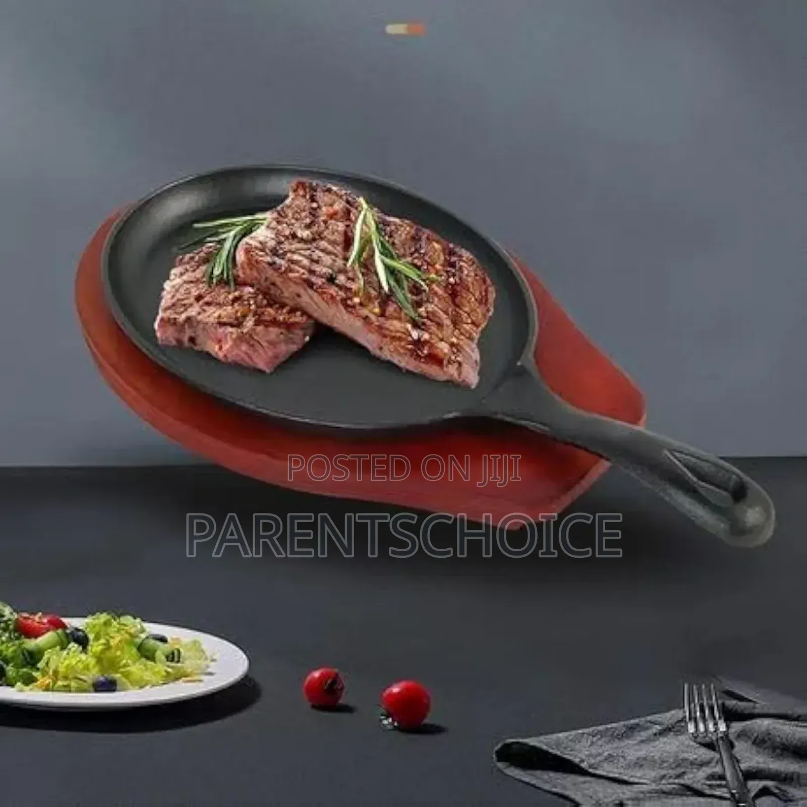 Cast Iron Pan Oval Sizzling Plate With Single Handle