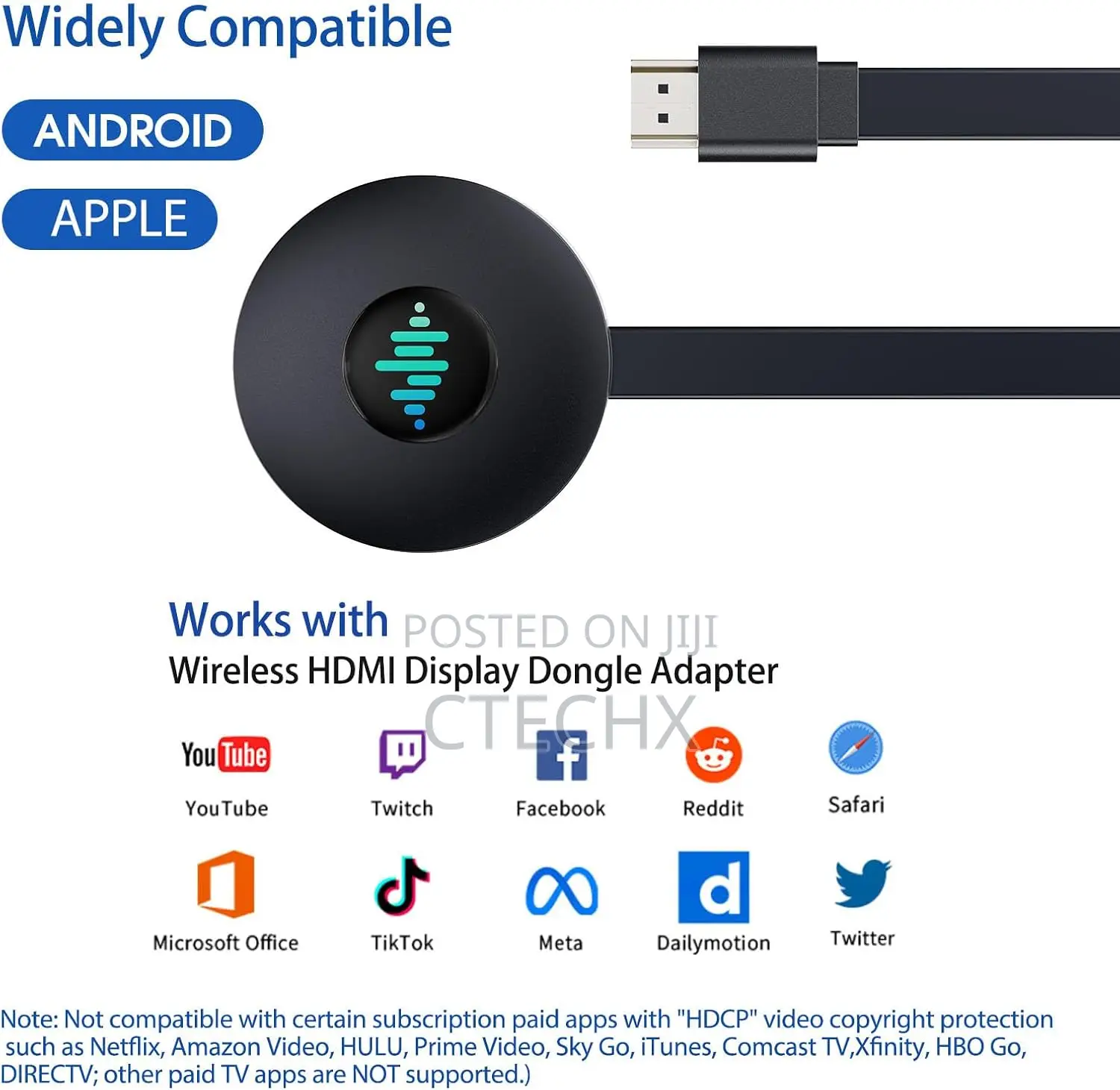 Wireless Display Adapter, 5g Miracast Hdmi Dongle Adapter, Mirroing