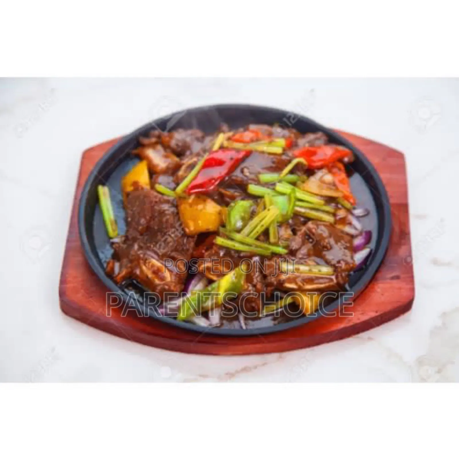 Sizzle Platter With Wood Base
