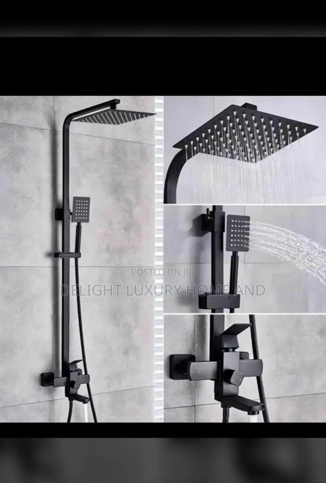 Square Black Shower Mixer Available in Different Colors