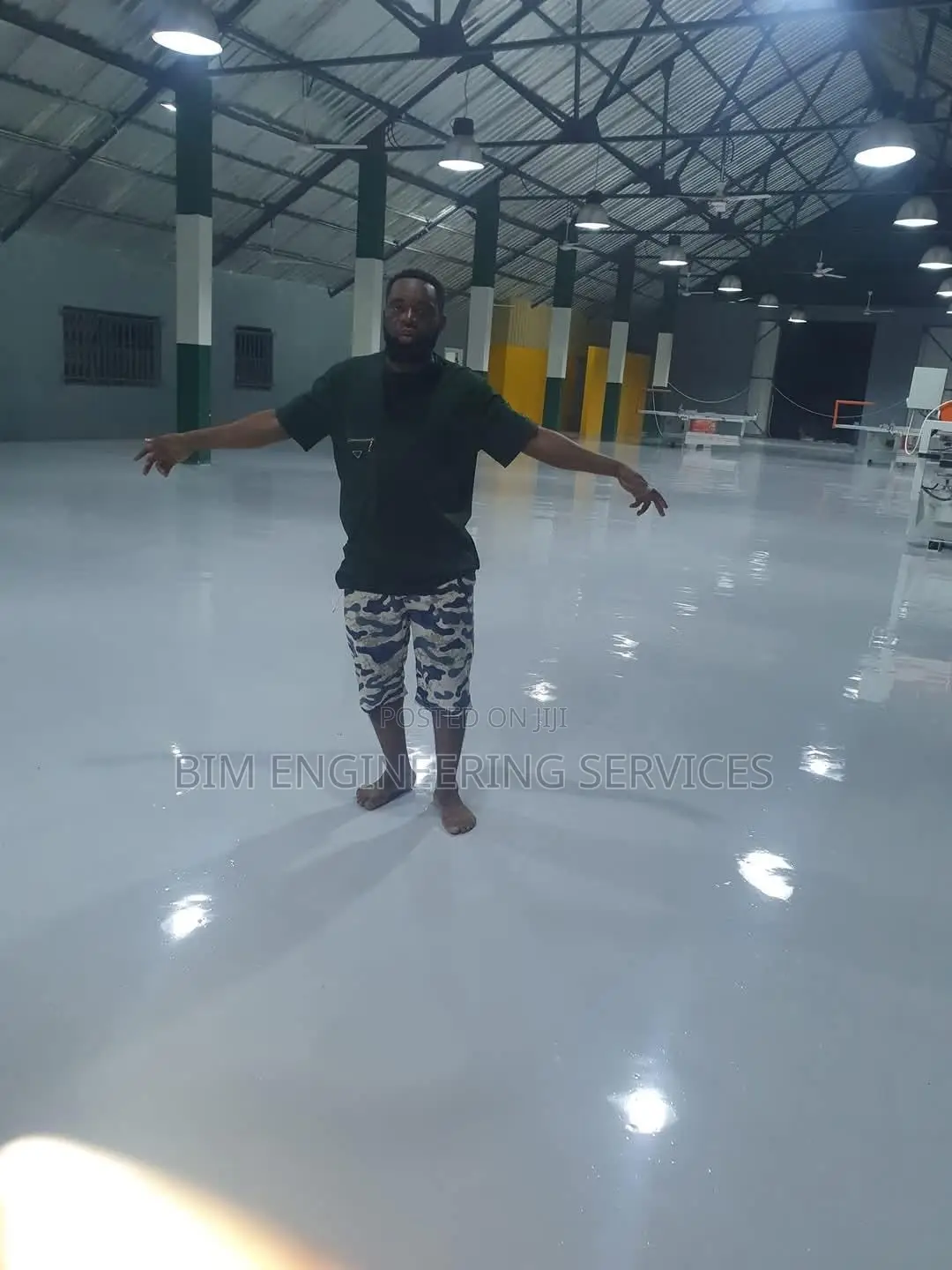 Industrial Exopy Floors , Reflector Metallic Epoxy Flooring H