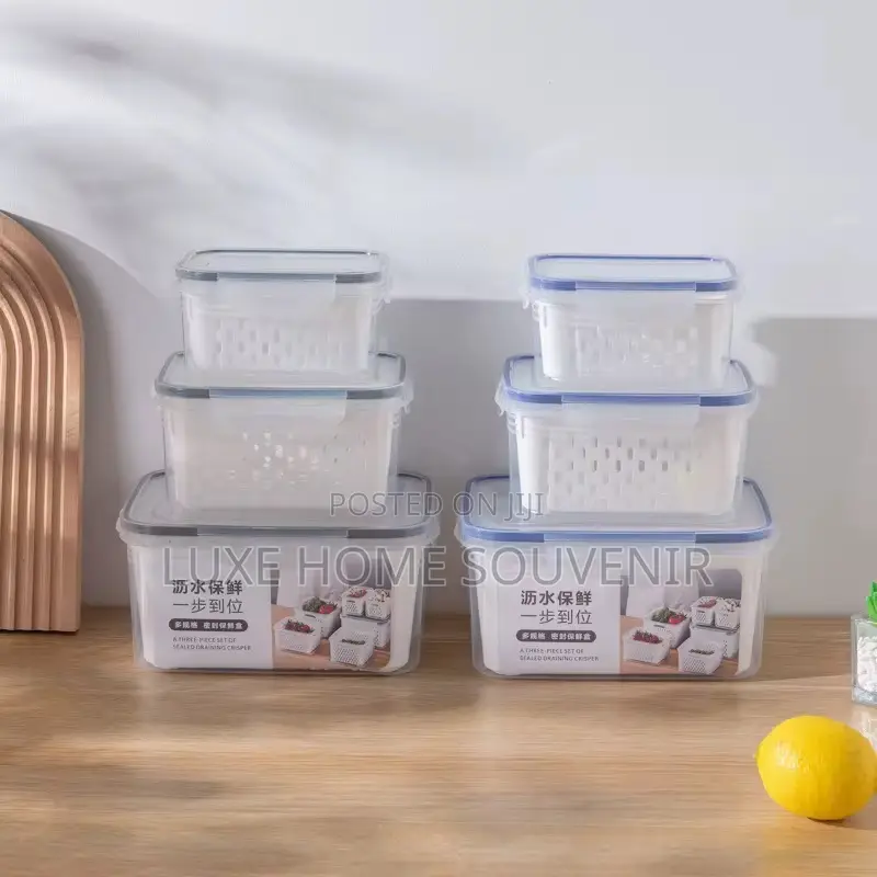 3 in 1 Refrigerator Storage Container With Drain Basket