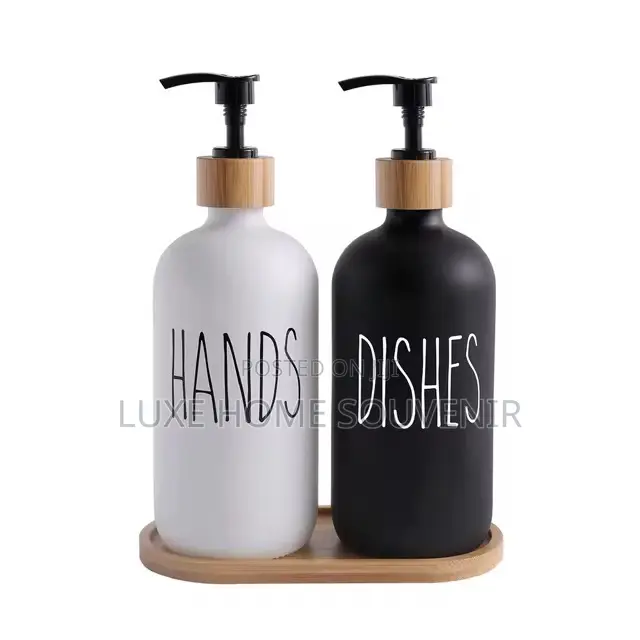 2 in 1 Soap Dispenser With Bamboo Holder
