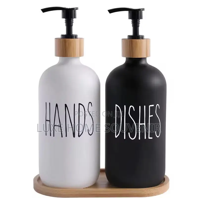 2 in 1 Soap Dispenser With Bamboo Holder