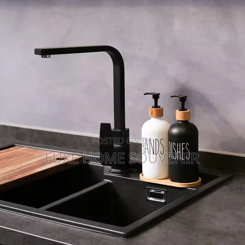 2 in 1 Soap Dispenser With Bamboo Holder