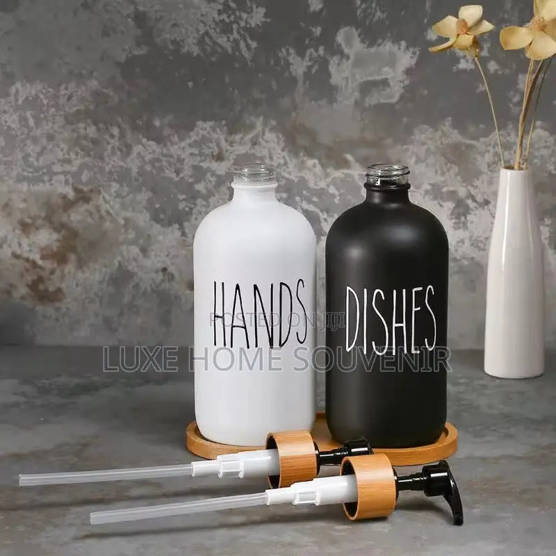 2 in 1 Soap Dispenser With Bamboo Holder
