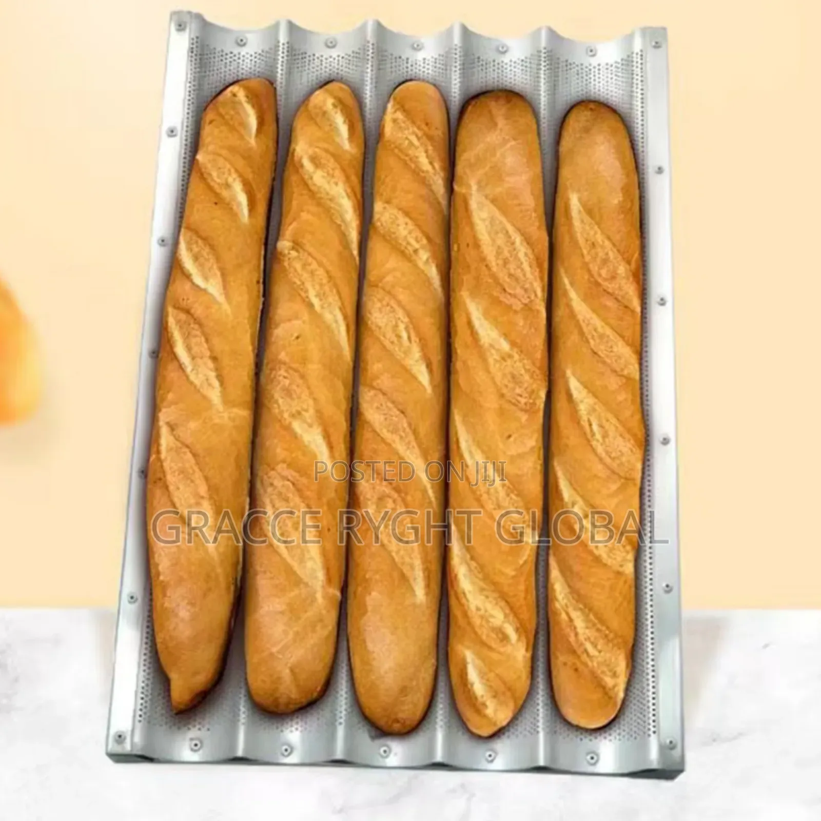 5 Loaf Aluminum Bagutte/ French Bread Pan