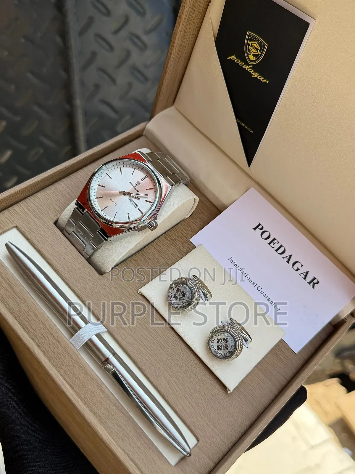 Poedagar Men's Watch, Cufflinks and Pen" Set
