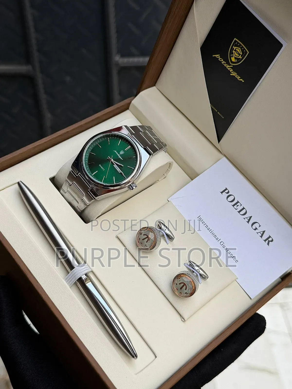 Poedagar Men's Watch, Cufflinks and Pen" Set