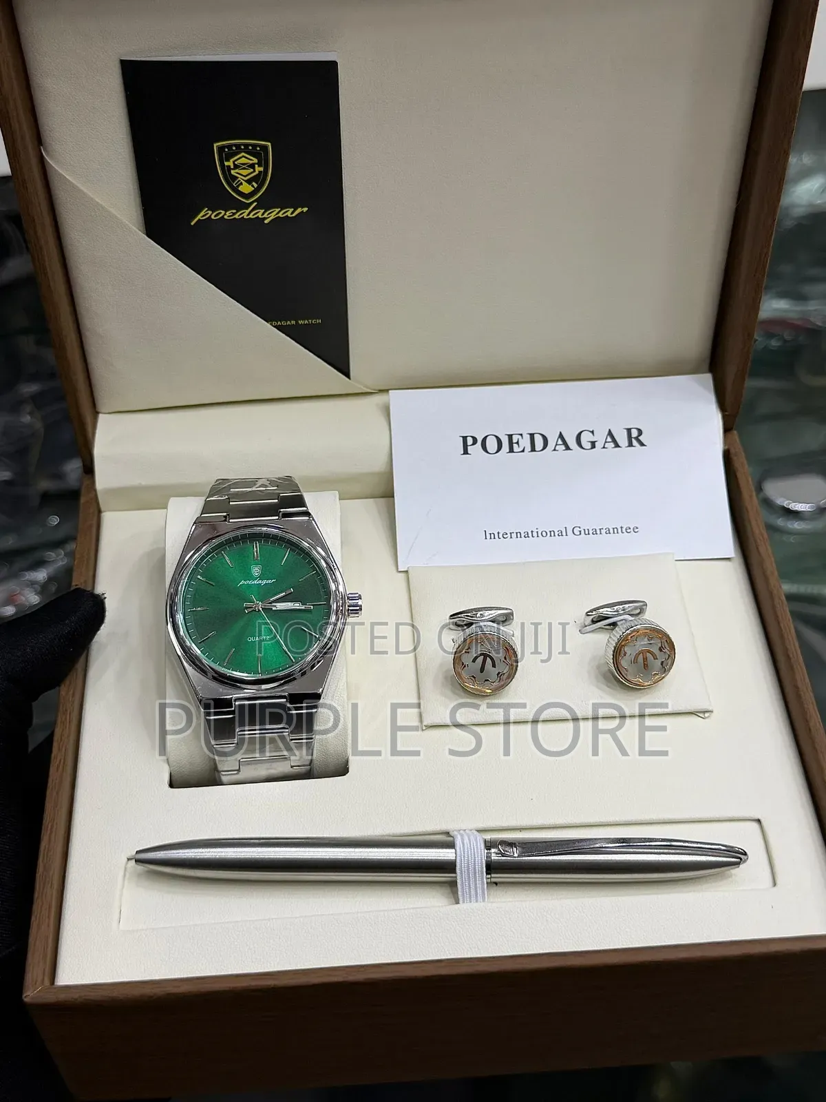 Poedagar Men's Watch, Cufflinks and Pen" Set