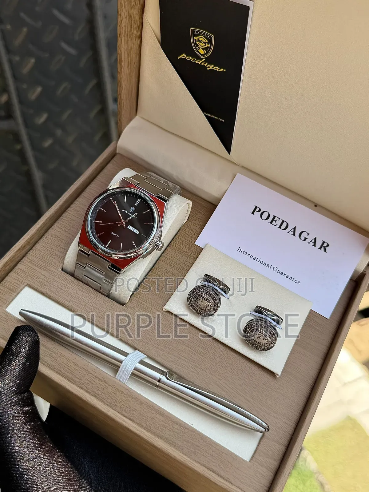 Poedagar Men's Watch, Cufflinks and Pen" Set