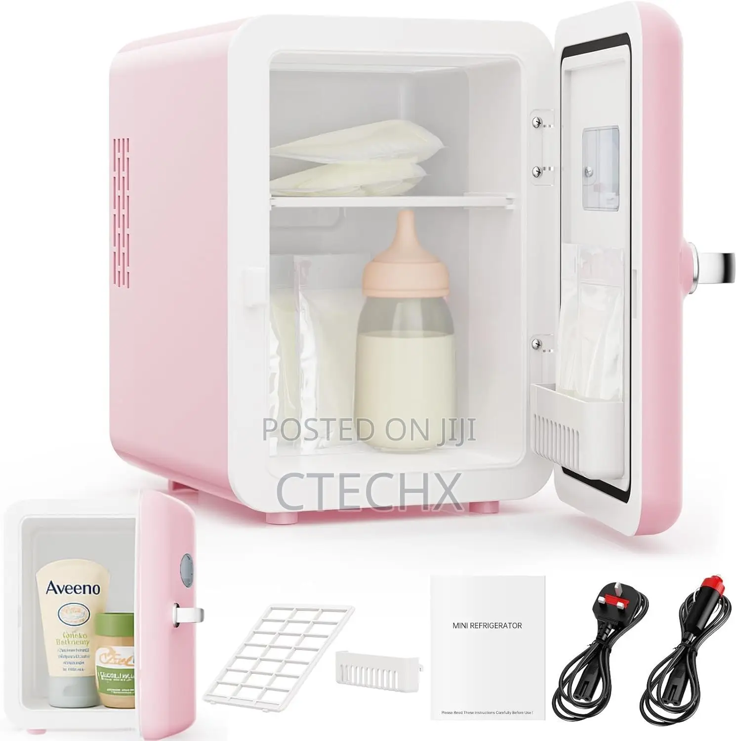 4l Pink Fridge Quiet Portable Small Refrigerator Ac/Dc Cooler Warmer