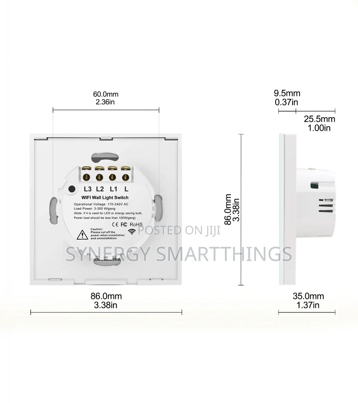 Tuya Wi-Fi 3 Gang Smart Switch White Color