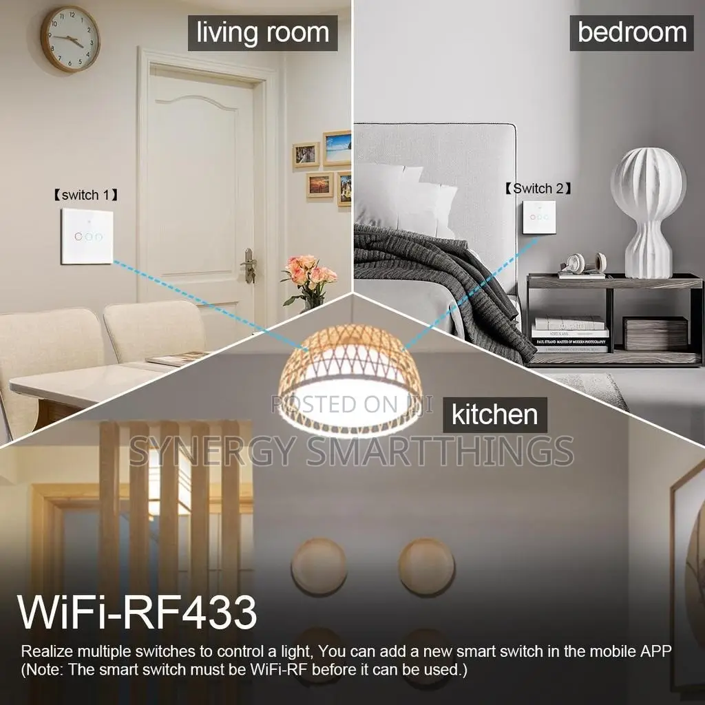 Tuya Wi-Fi 3 Gang Smart Switch White Color
