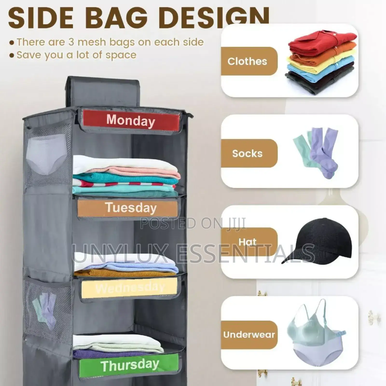 Weekly Multi Layer Kids Cloth Organizer