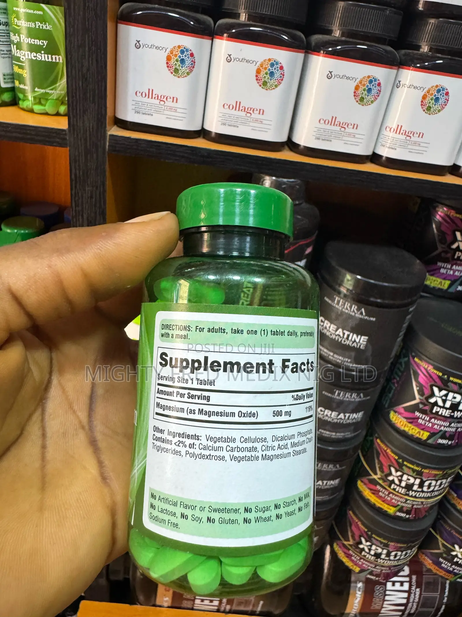 High Potency Magnesium Oxide 500mg (Puritans Pride)