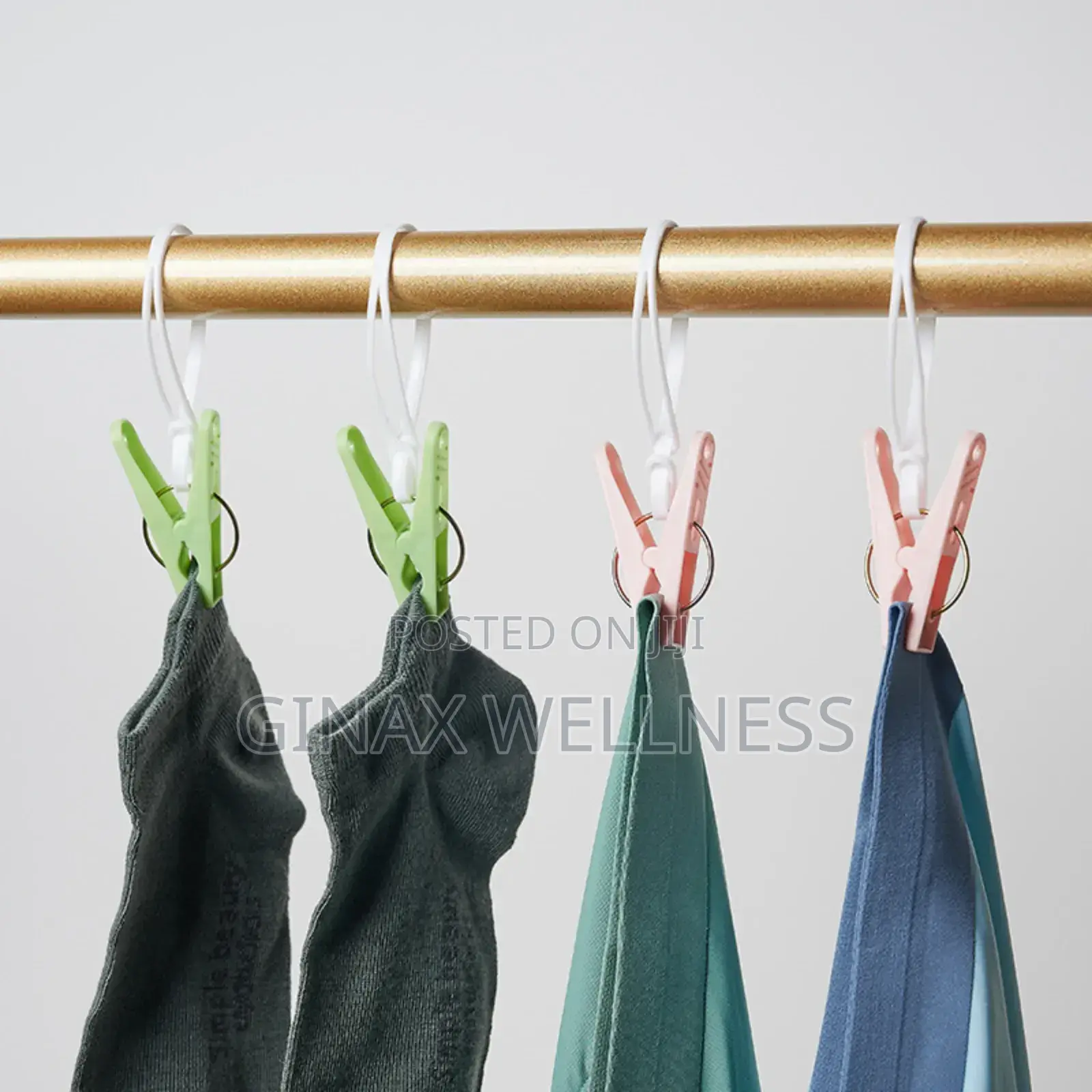 Clothes Pegs With Hanging Loop (24 Pieces Per Pack, Multi-Color Pack)