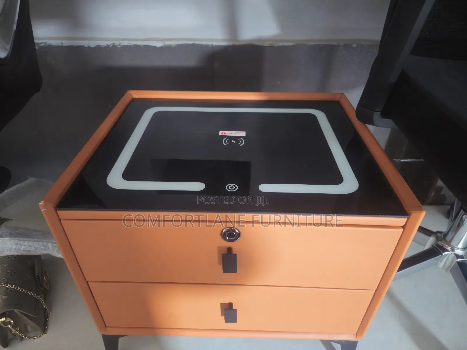 Smart Bedside Table With Charging Spot, Led Light and Music