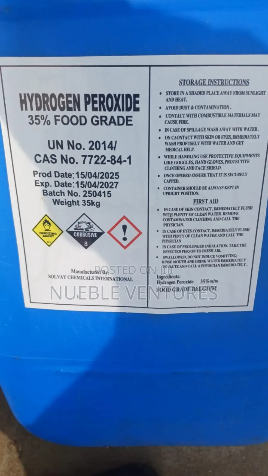 Hydrogen Peroxide Food Grade (35%)