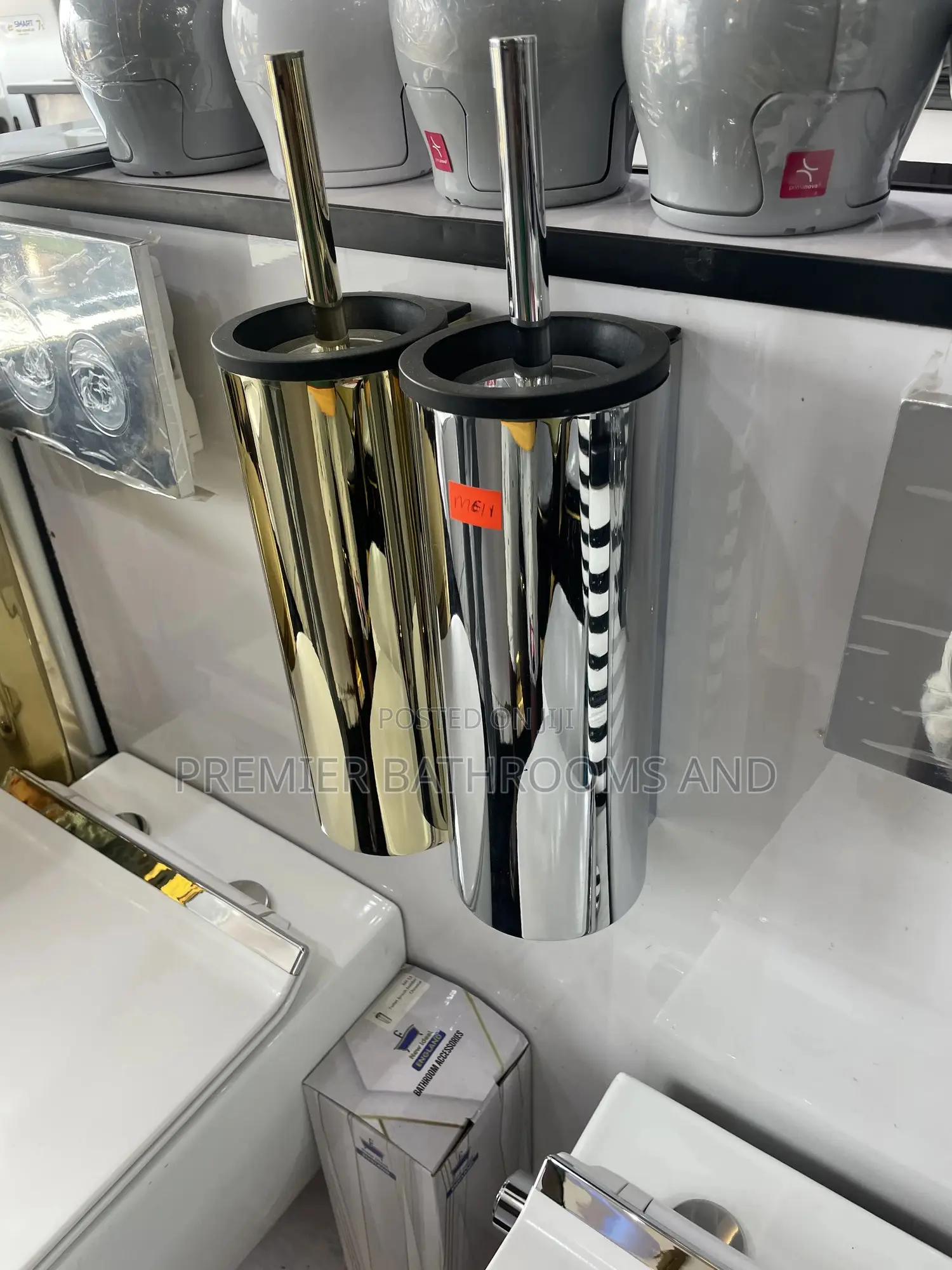 Stainless and Gold Toilet Brush