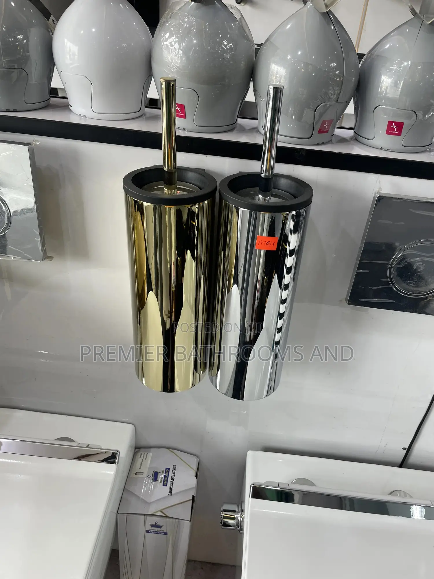 Stainless and Gold Toilet Brush