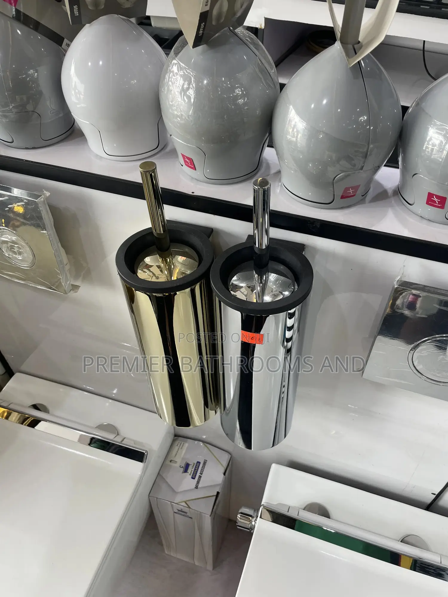Stainless and Gold Toilet Brush