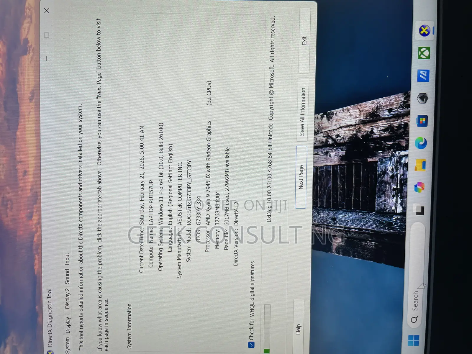 Laptop Asus ROG Strix SCAR Edition 32GB AMD Ryzen 9 SSD 1T