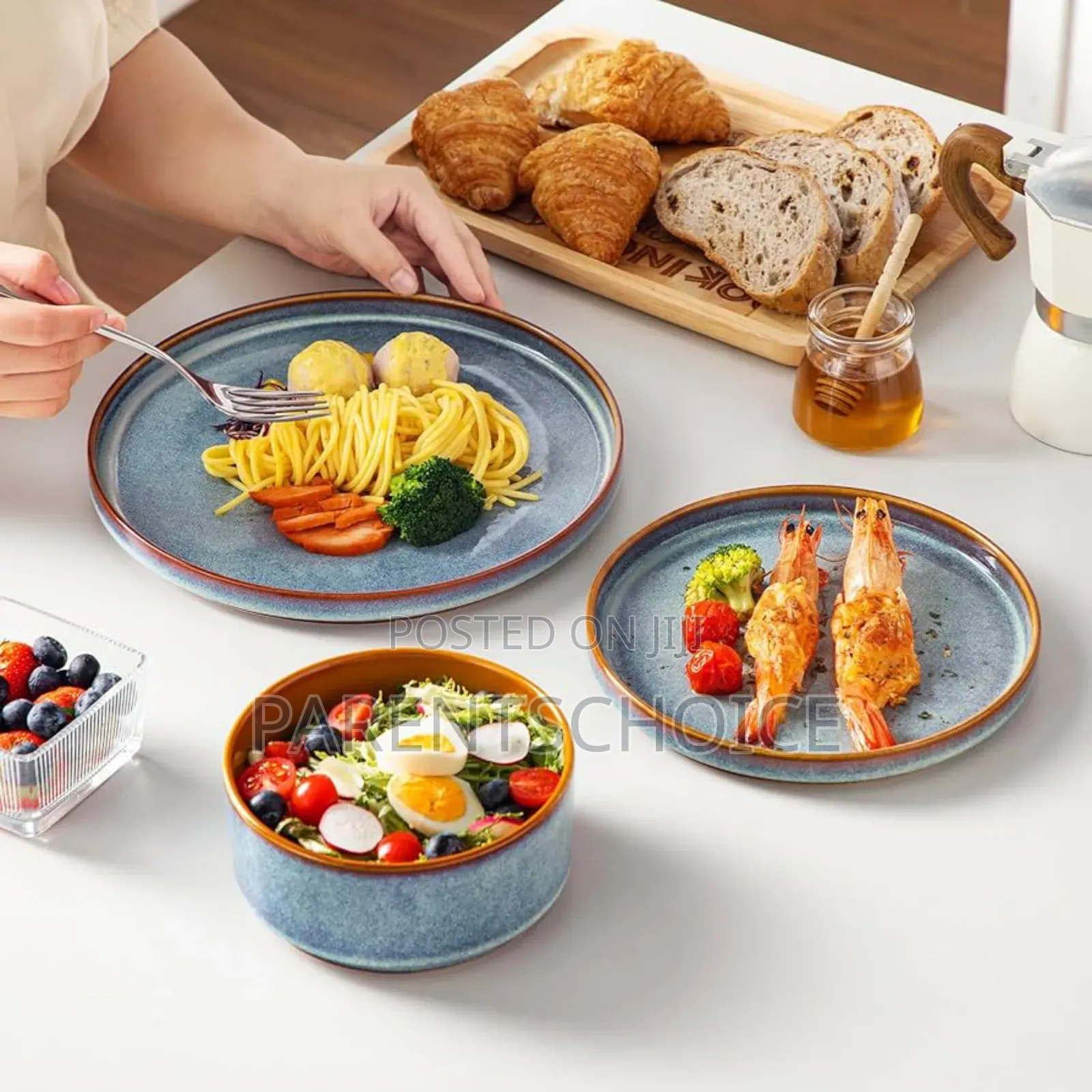 Blue Dinnerware Sets For Kitchen - 12pcs