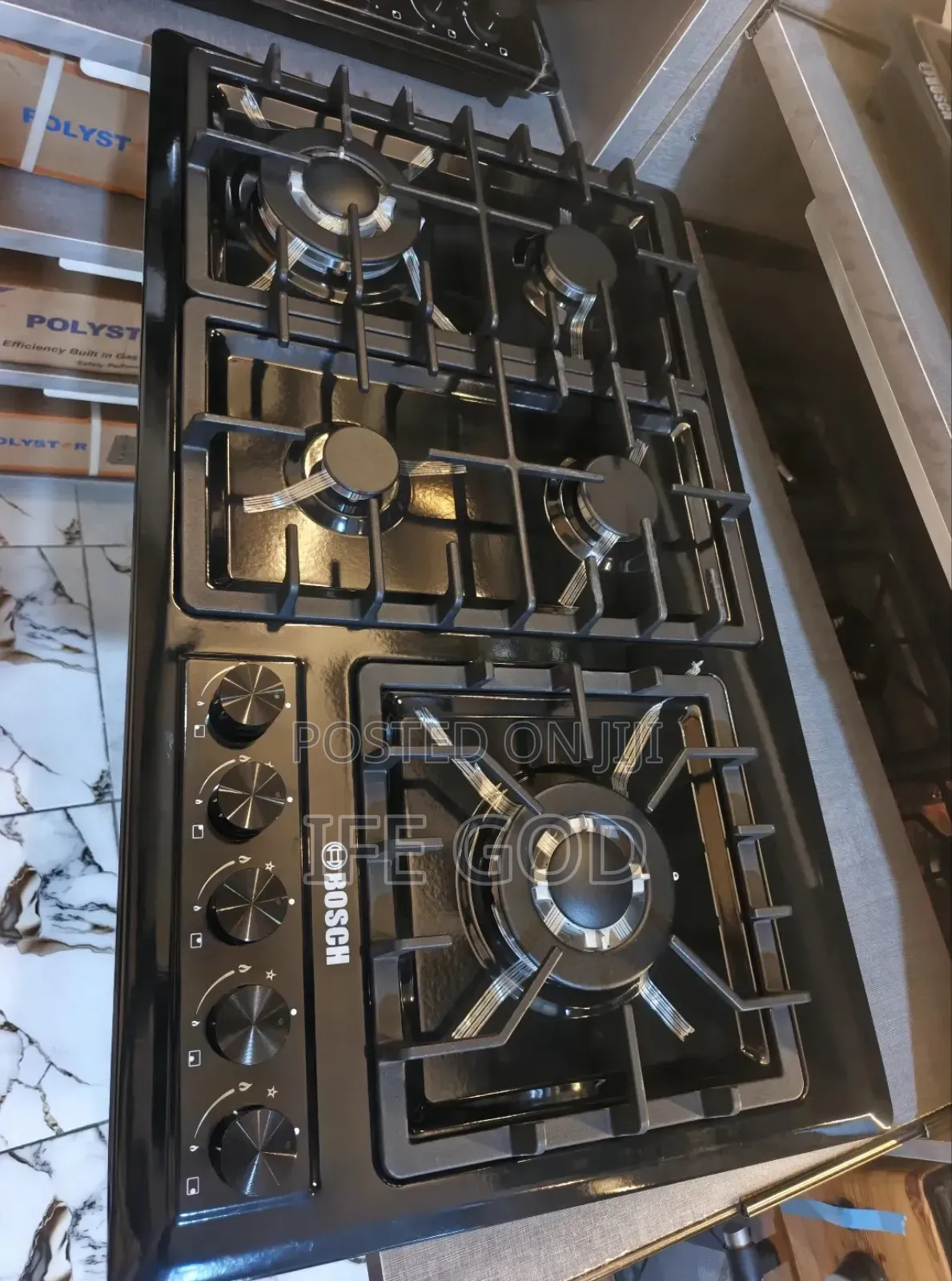 Quality Bosch New Latest Design Built-in Black Stainless 5 Burners Gas
