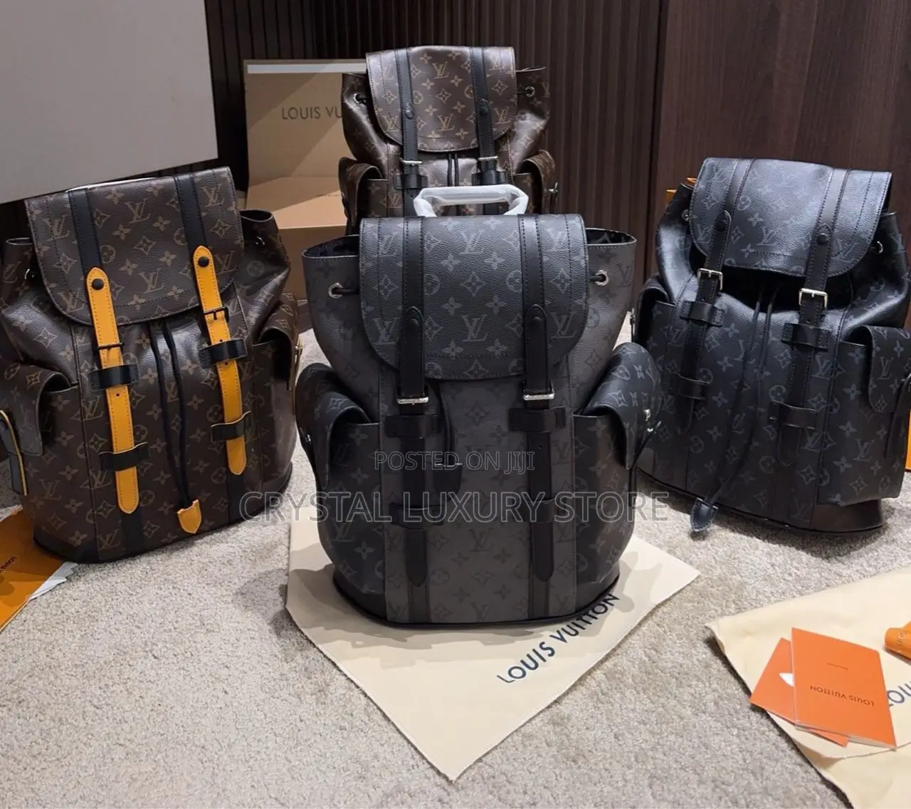 Louis Vuitton Quality Luxury Men Genuine Leather Backpack