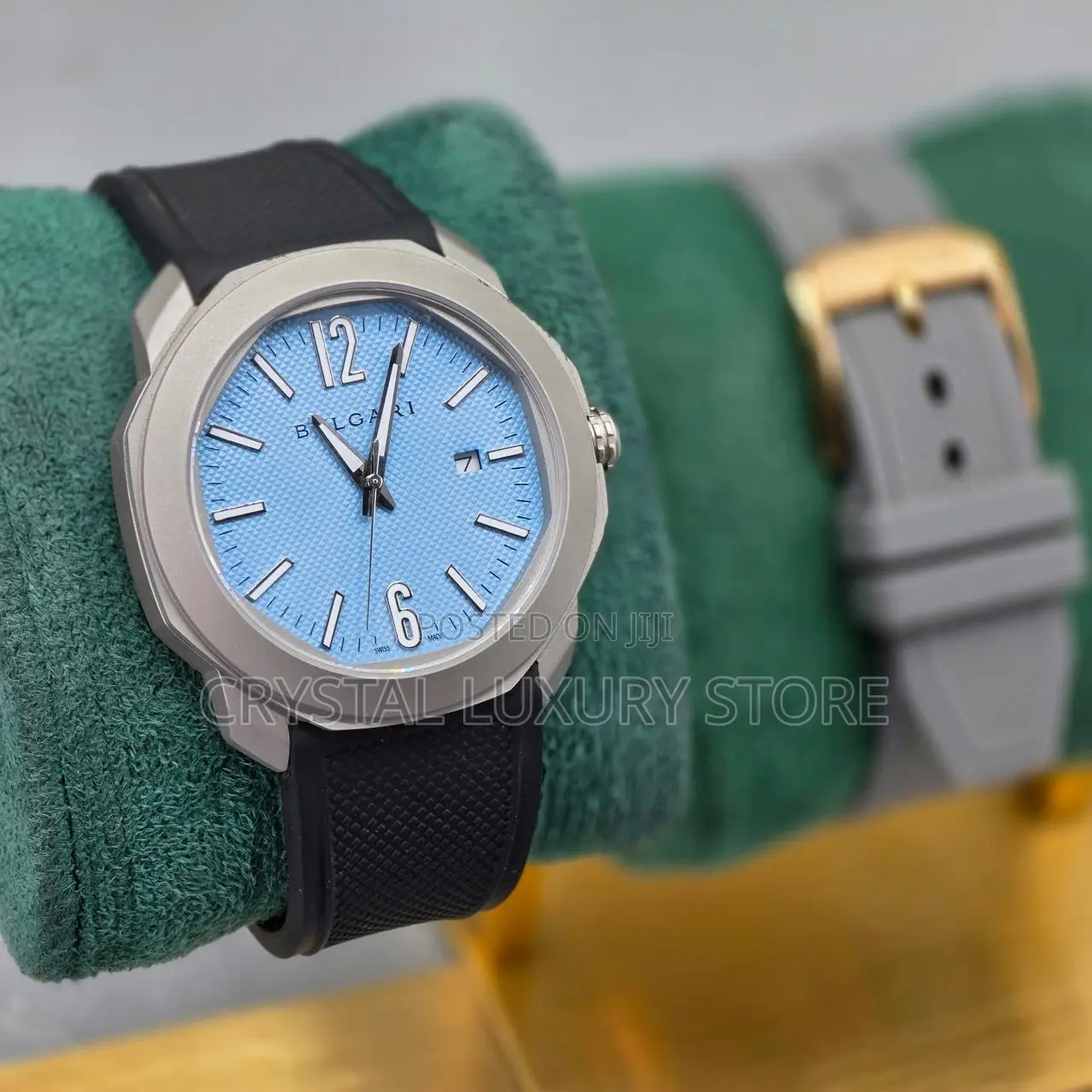 Bvlgari Quality Luxury Men Rubber Strap Wristwatch