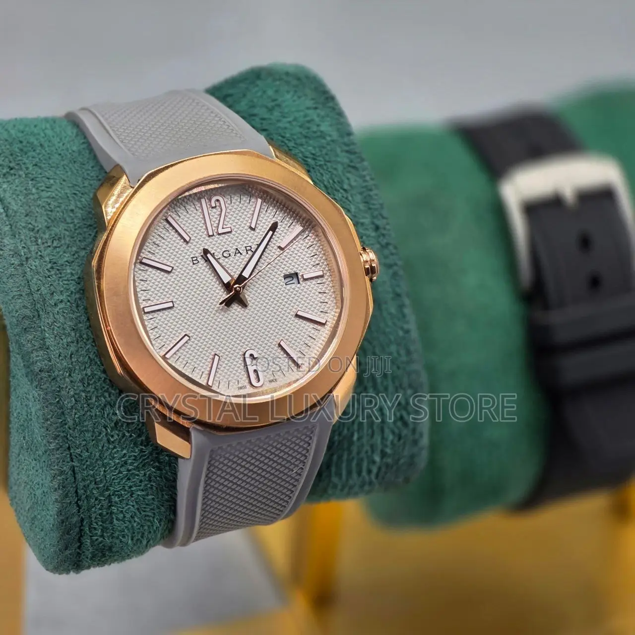 Bvlgari Quality Luxury Men Rubber Strap Wristwatch