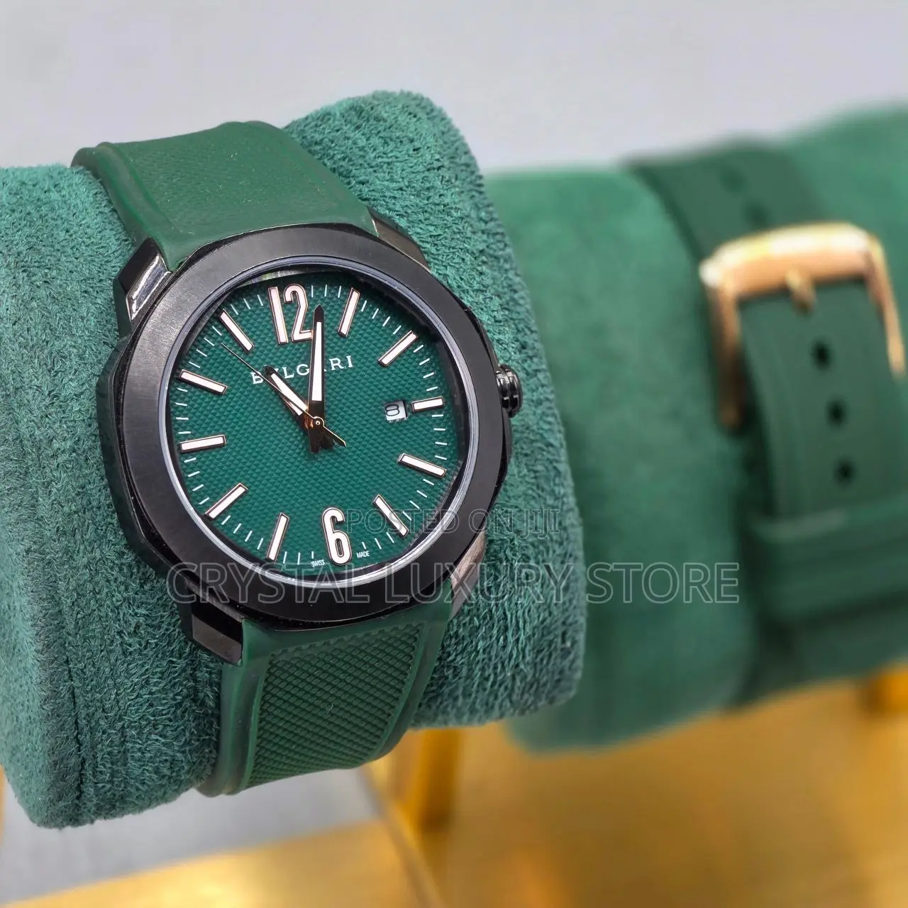 Bvlgari Quality Luxury Men Rubber Strap Wristwatch