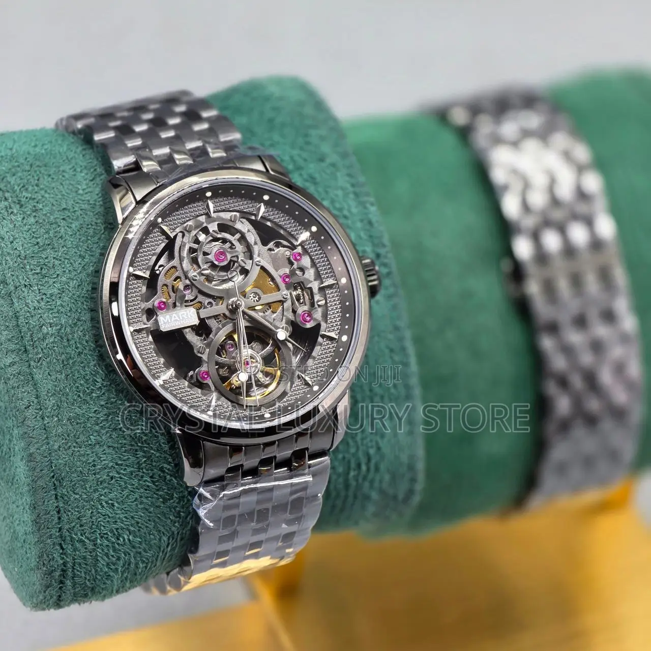 Mark Fairwhale Quality Luxury Men Chronograph Chain Strap Wristwatch