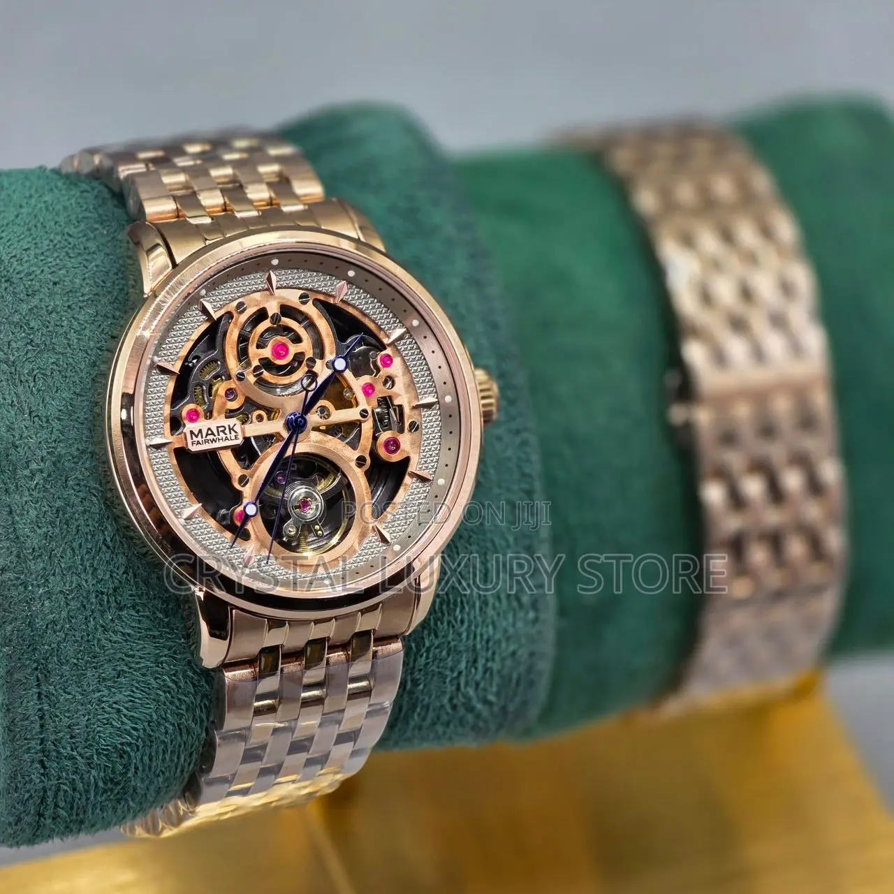 Mark Fairwhale Quality Luxury Men Chronograph Chain Strap Wristwatch