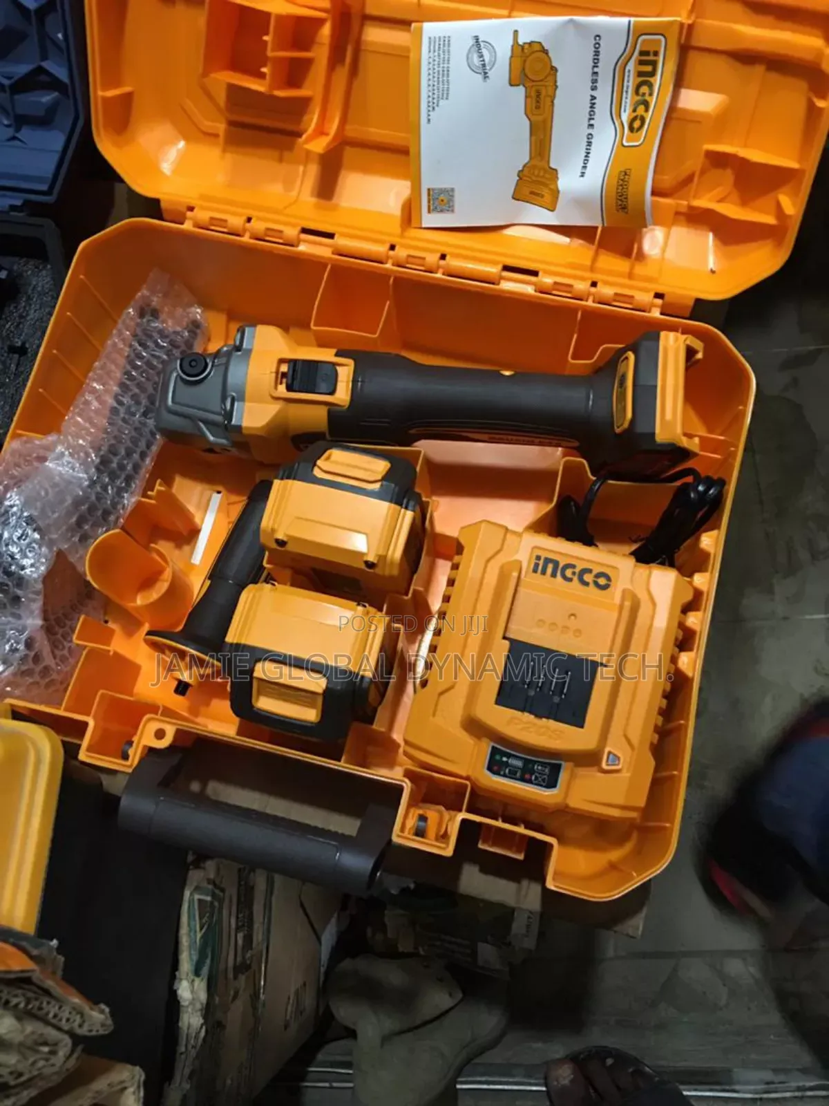 Ingco Rechargeable Angle Grinder 20v