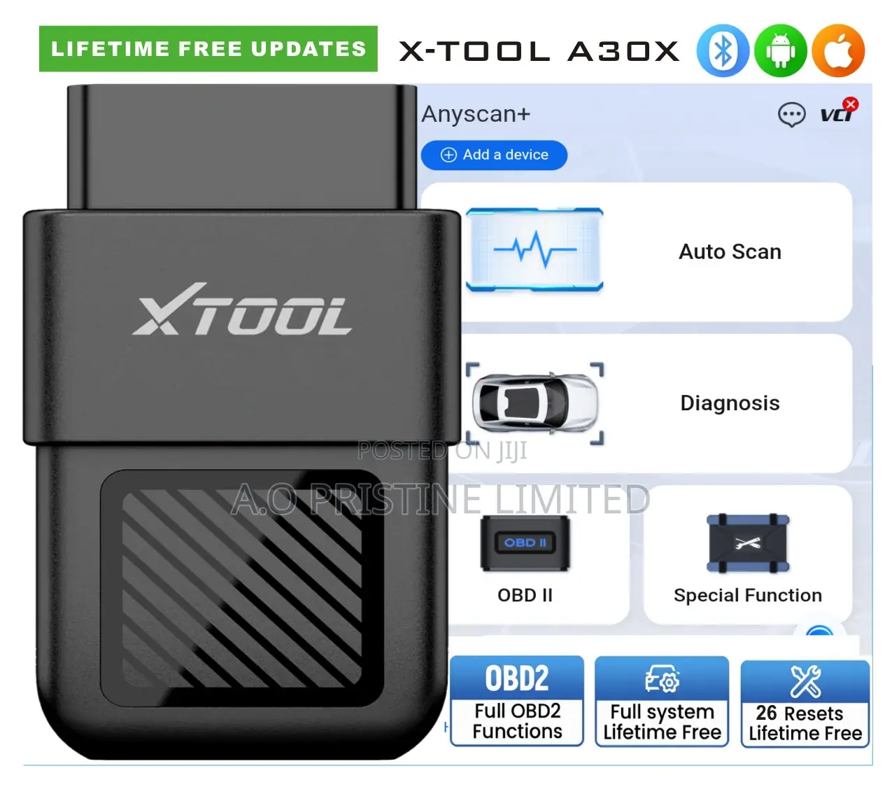 Xtool A30x Car Scanner With 31+ Services Reset Lifetime Free Update