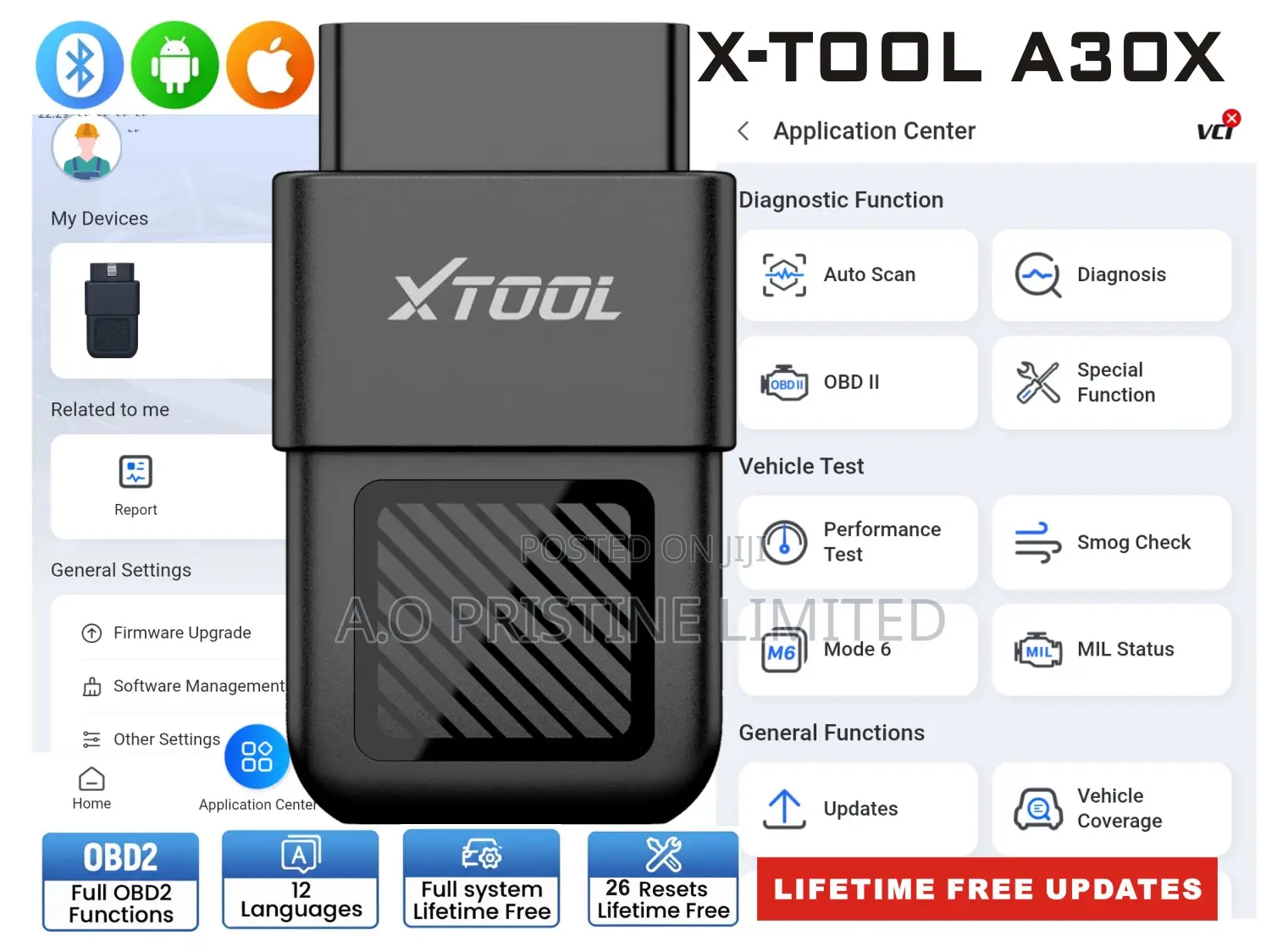 Xtool A30x Car Scanner With 31+ Services Reset Lifetime Free Update
